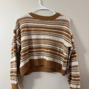 Striped Brown and Cream Women's Sweater